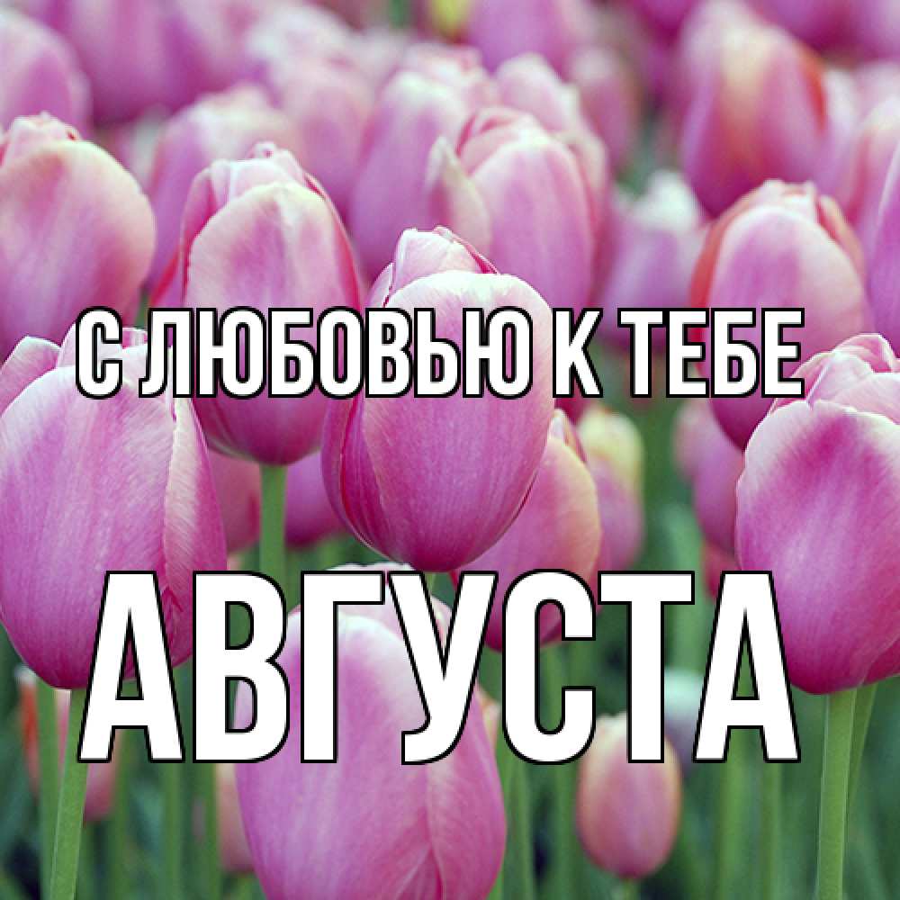 Открытка  с именем. Августа, С любовью к тебе  