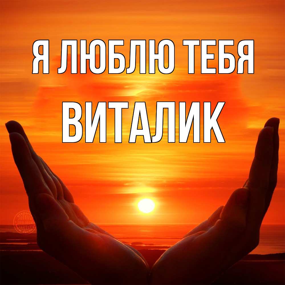 Открытка  с именем. Виталик, Я люблю тебя  