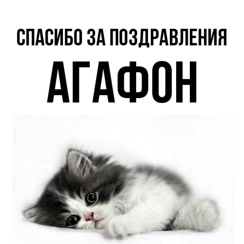 Открытка  с именем. Агафон, Спасибо за поздравления  