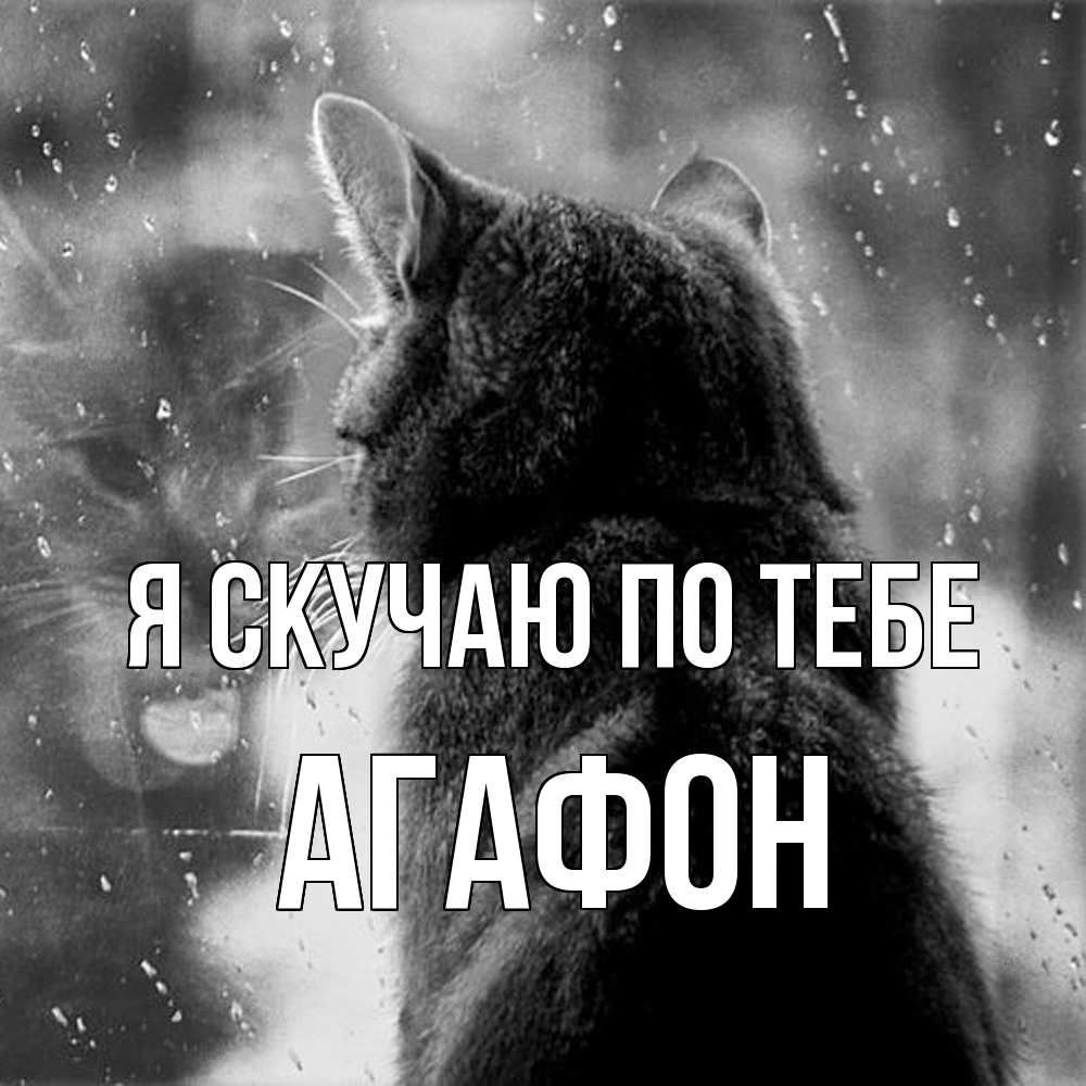 Открытка  с именем. Агафон, Я скучаю по тебе  
