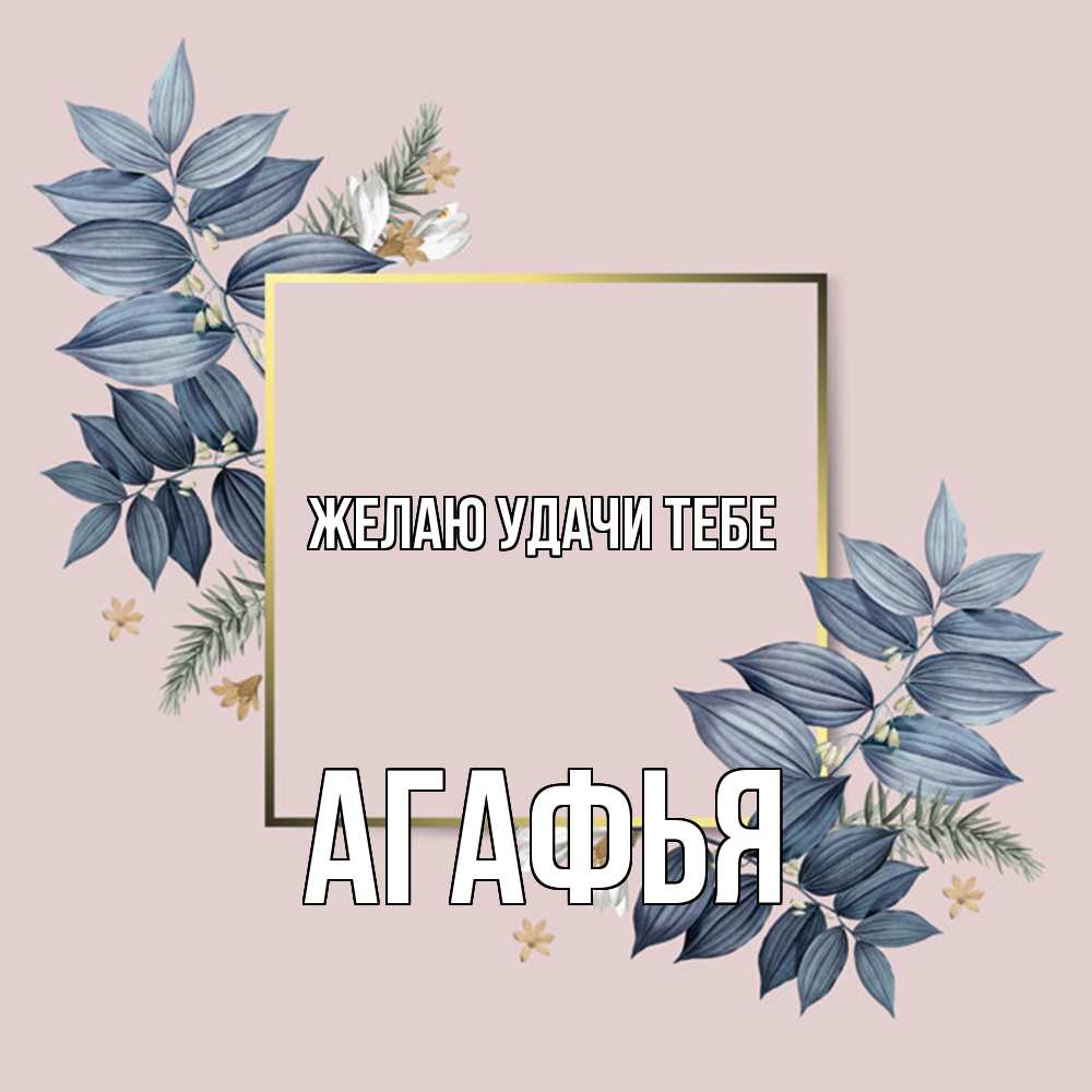 Открытка  с именем. Агафья, Желаю удачи тебе  