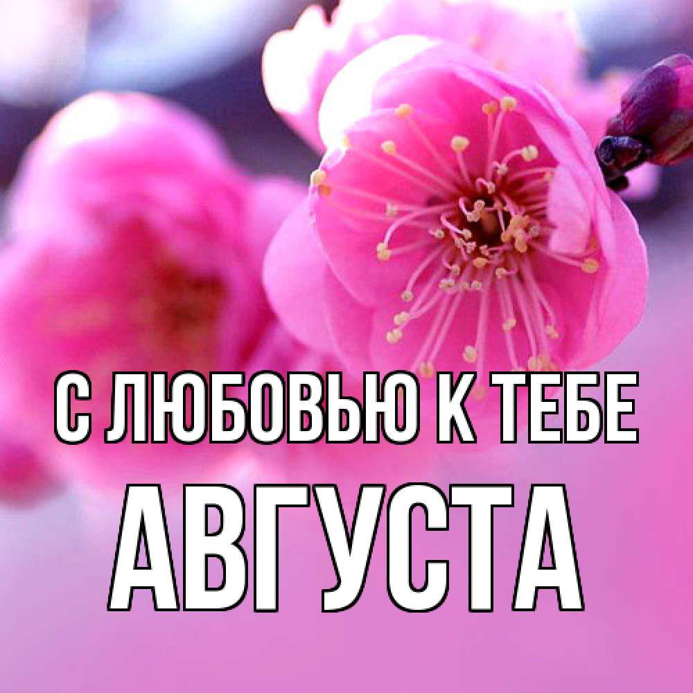 Открытка  с именем. Августа, С любовью к тебе  