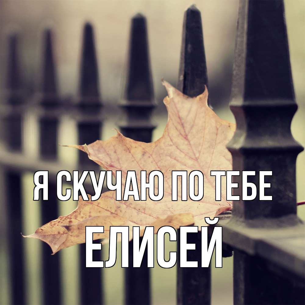 Открытка  с именем. Елисей, Я скучаю по тебе  