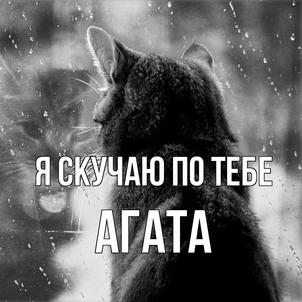 Открытка  с именем. Агата, Я скучаю по тебе  