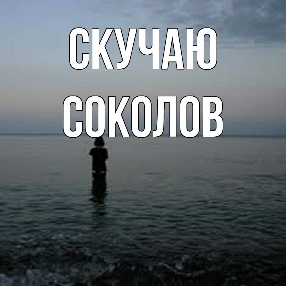 Открытка  с именем. Соколов, Скучаю  