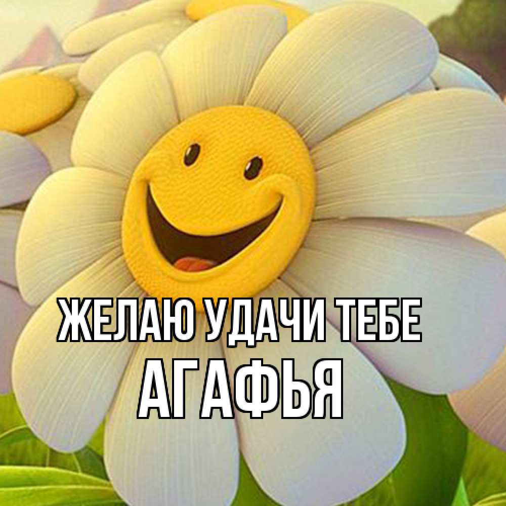 Открытка  с именем. Агафья, Желаю удачи тебе  