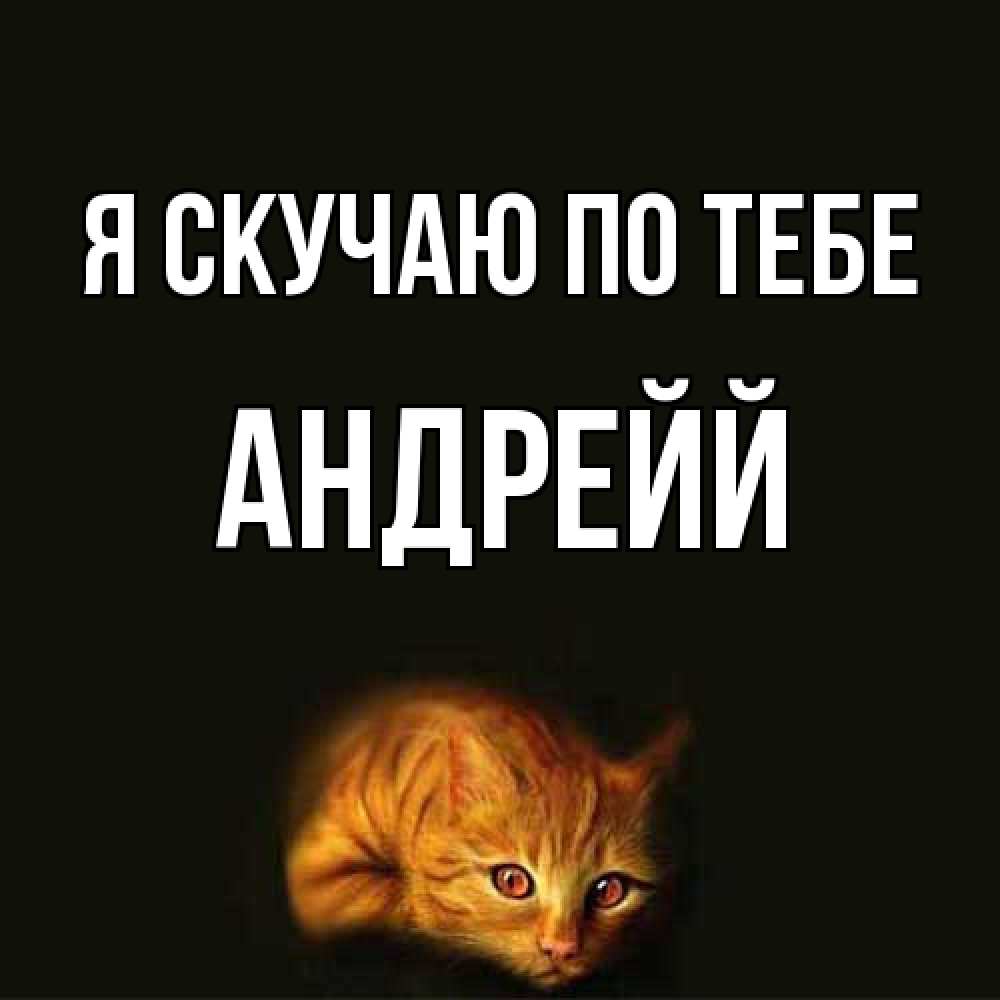 Открытка  с именем. Андрейй, Я скучаю по тебе  