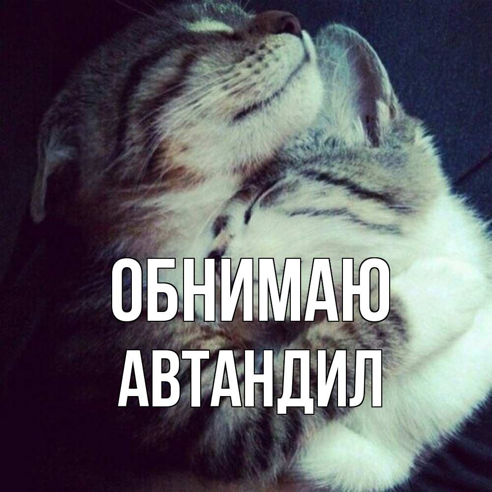 Открытка  с именем. Автандил, Обнимаю  