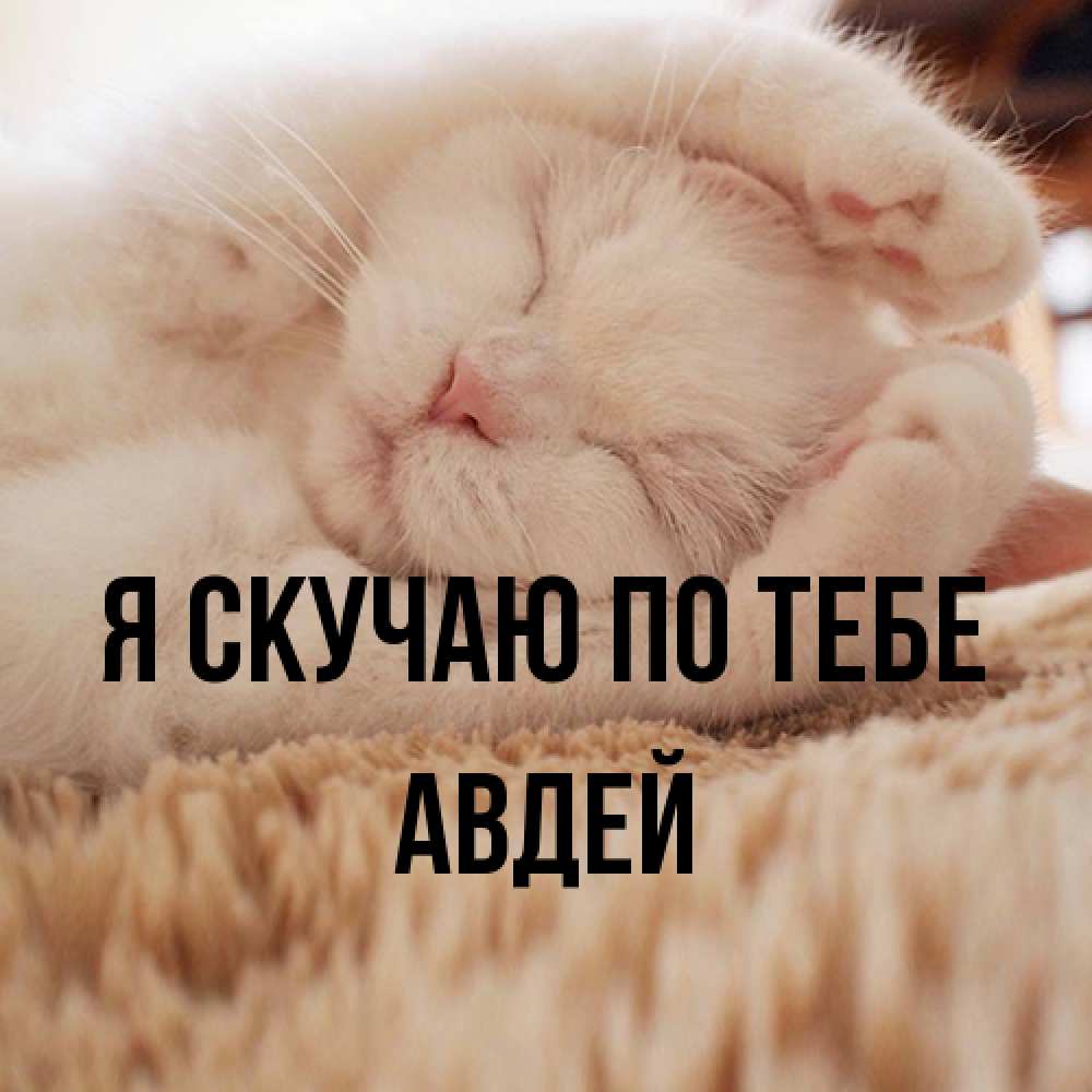 Открытка  с именем. Авдей, Я скучаю по тебе  