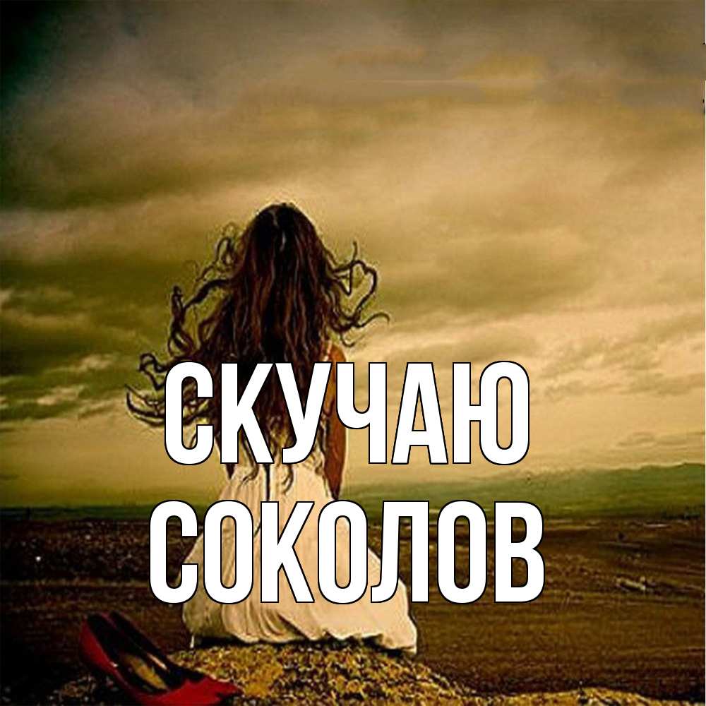 Открытка  с именем. Соколов, Скучаю  