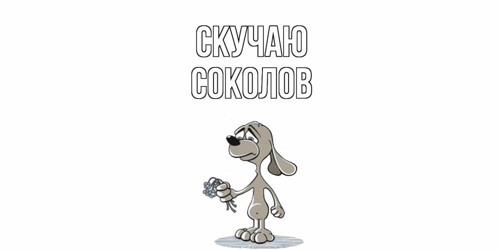 Открытка  с именем. Соколов, Скучаю  