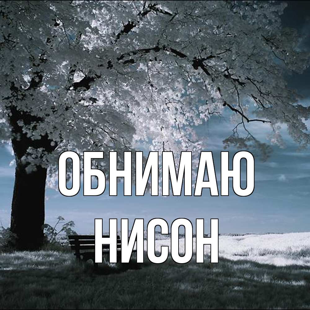 Открытка  с именем. Нисон, Обнимаю  