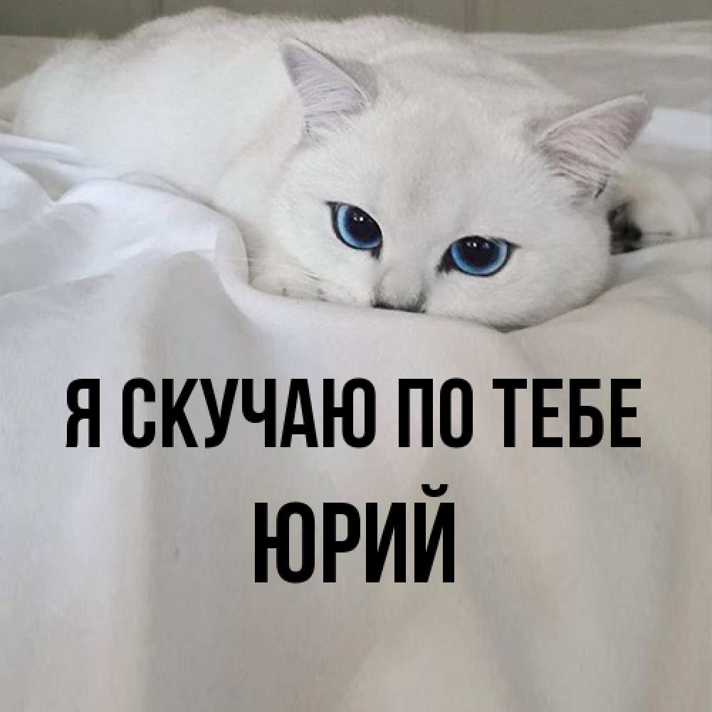Открытка  с именем. Юрий, Я скучаю по тебе  