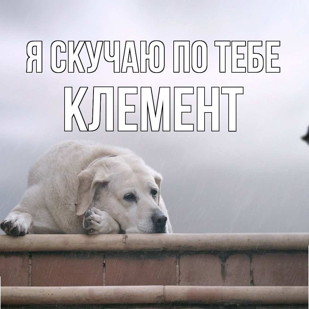 Открытка  с именем. Клемент, Я скучаю по тебе  