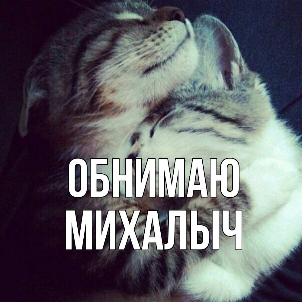 Открытка  с именем. Михалыч, Обнимаю  