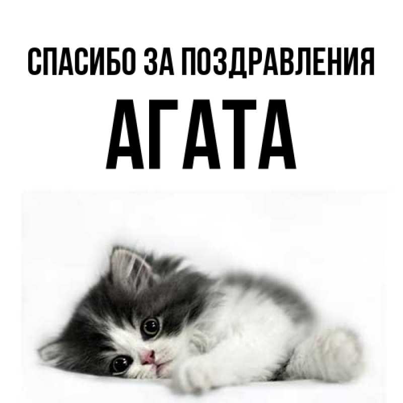Открытка с именем, Агата, Спасибо за поздравления