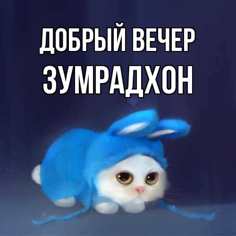 Открытка  с именем. Зумрадхон, Добрый вечер  