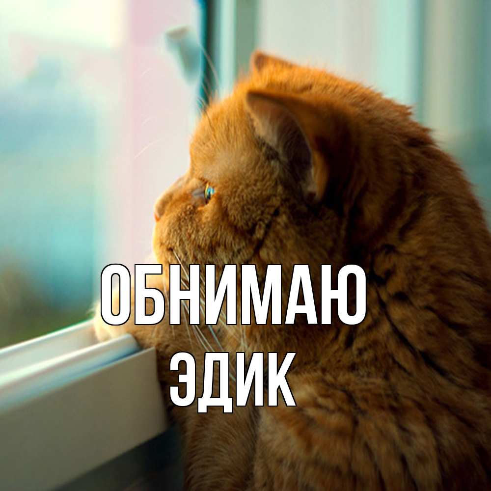 Открытка  с именем. Эдик, Обнимаю  