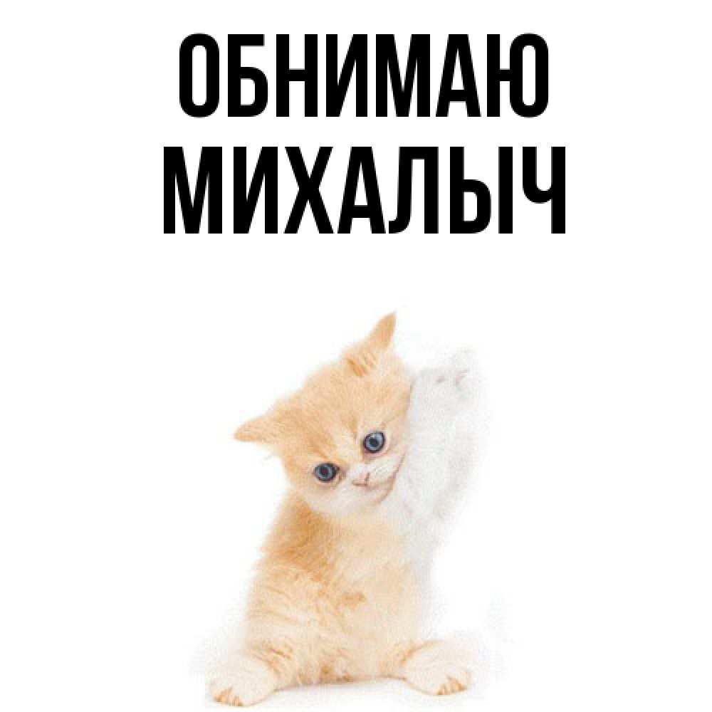 Открытка  с именем. Михалыч, Обнимаю  
