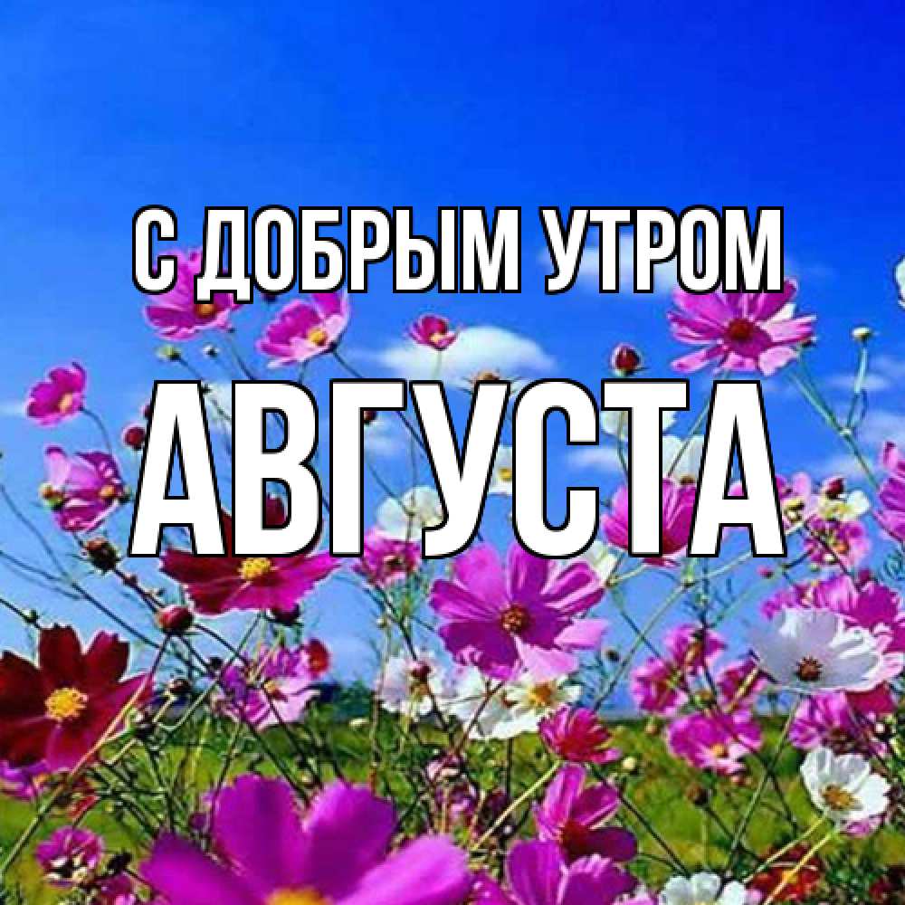 Открытка  с именем. Августа, С добрым утром  