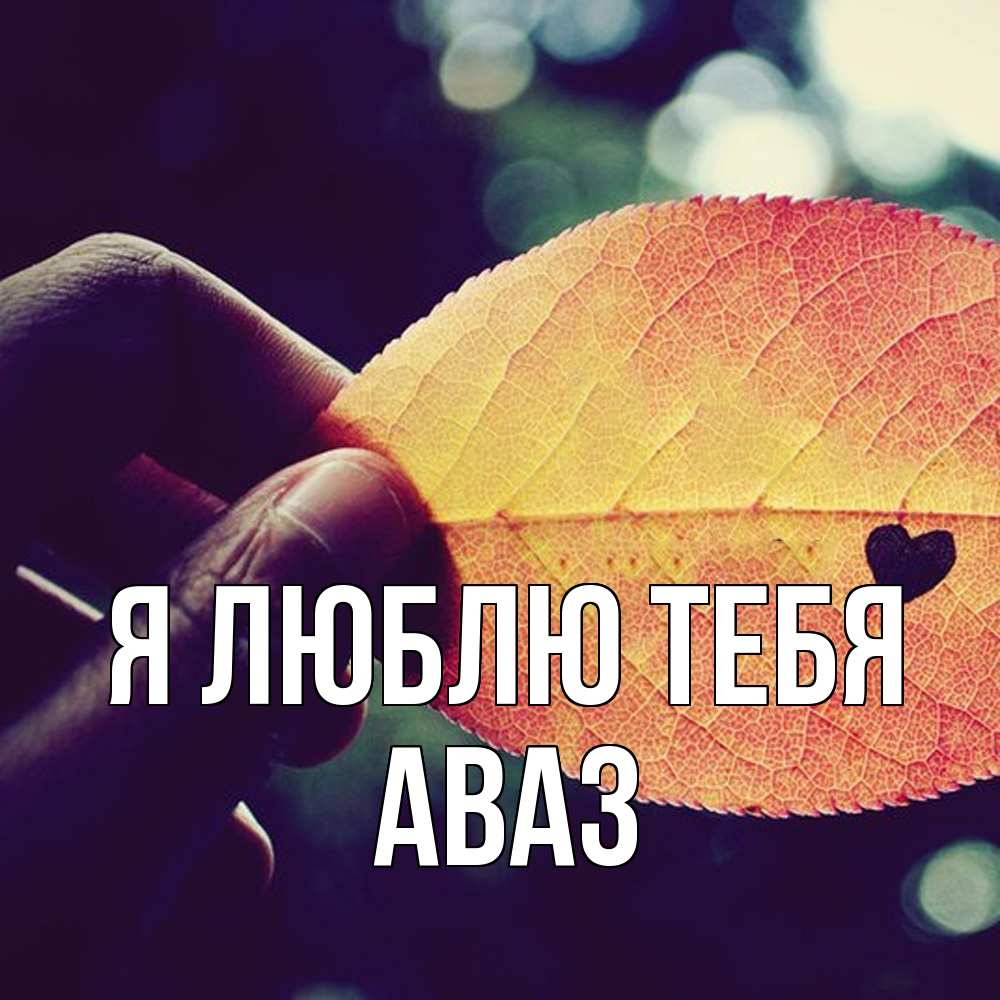 Открытка  с именем. Аваз, Я люблю тебя  