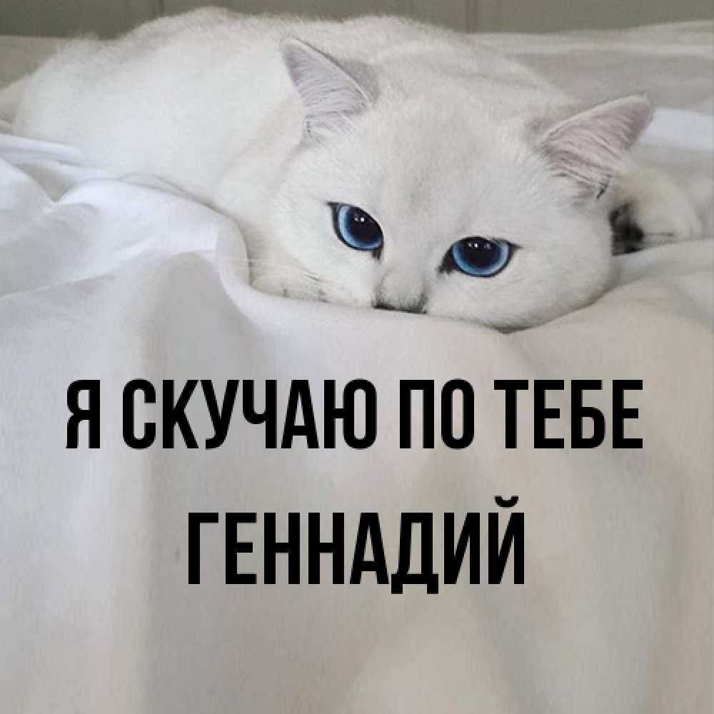 Открытка  с именем. Геннадий, Я скучаю по тебе  