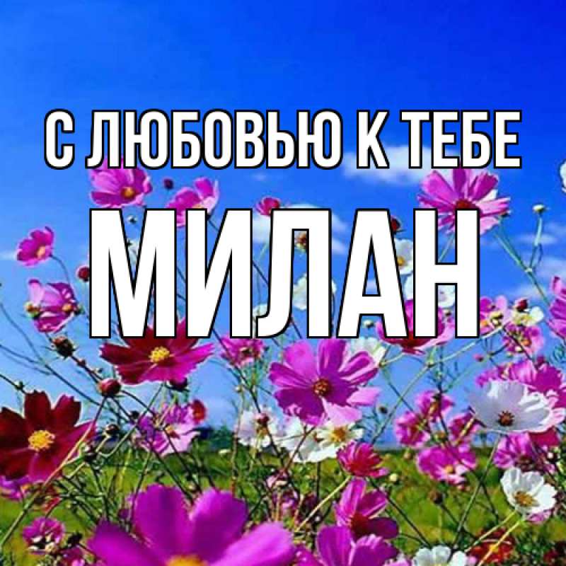 Открытка с именем, Милан, С любовью к тебе
