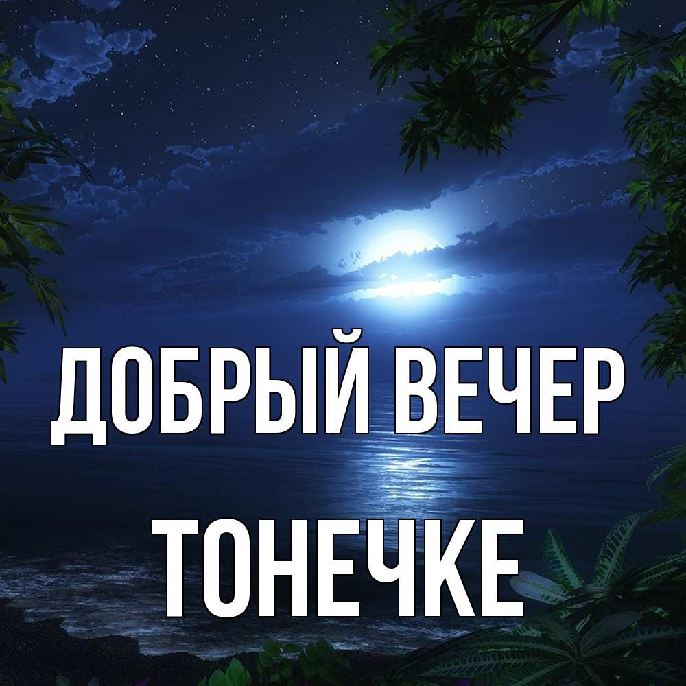 Открытка  с именем. Тонечке, Добрый вечер  