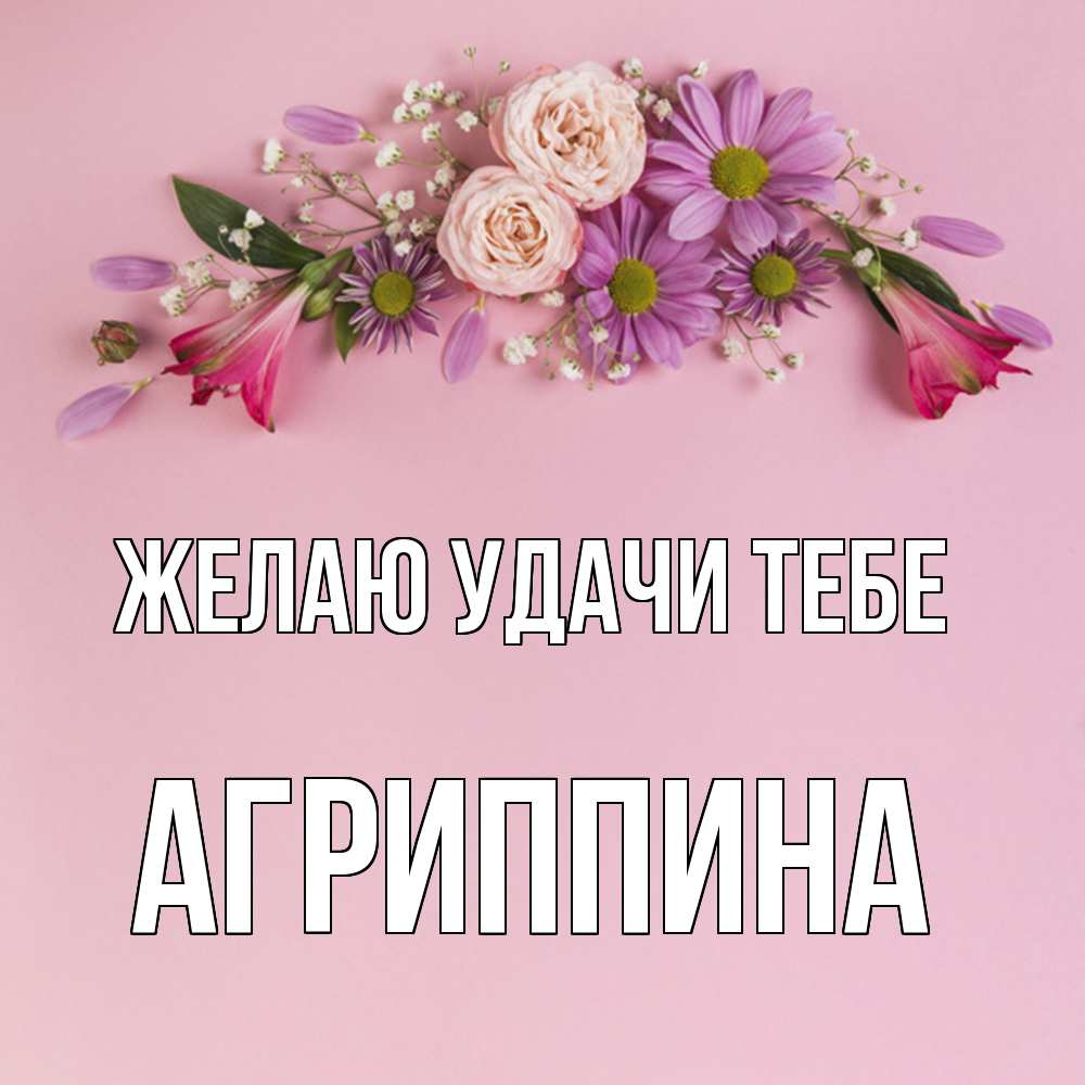 Открытка  с именем. Агриппина, Желаю удачи тебе  