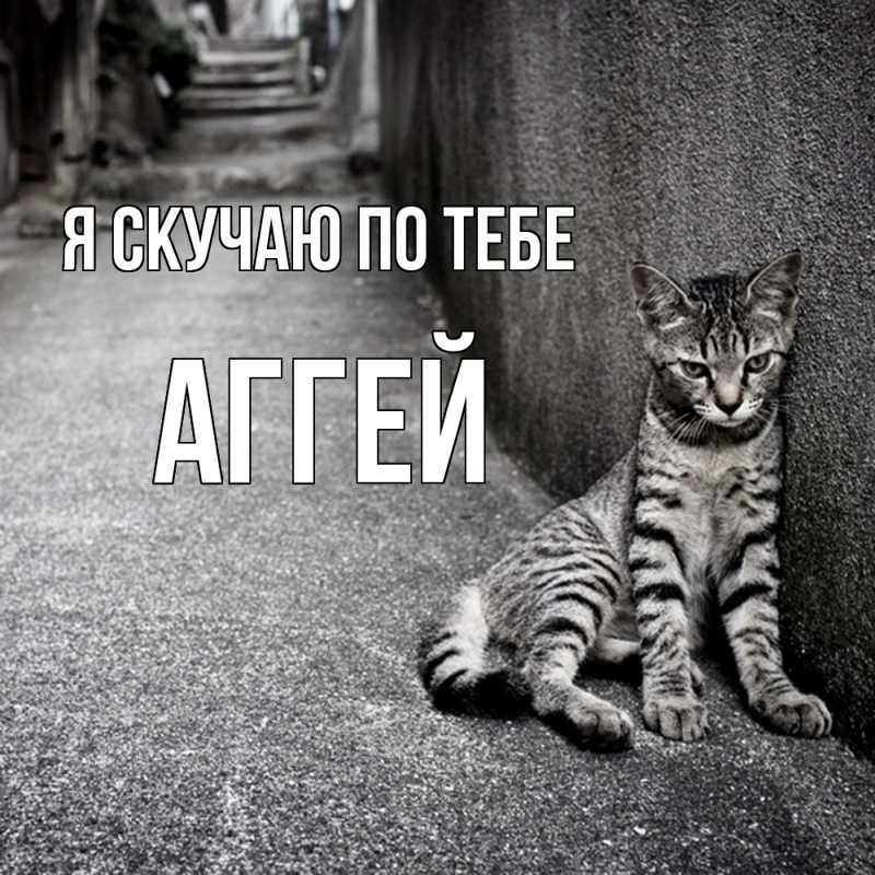Открытка с именем, Аггей, Я скучаю по тебе