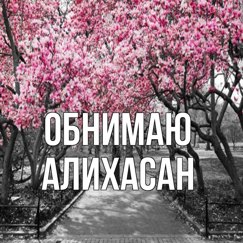 Открытка  с именем. АлиХасан, Обнимаю  