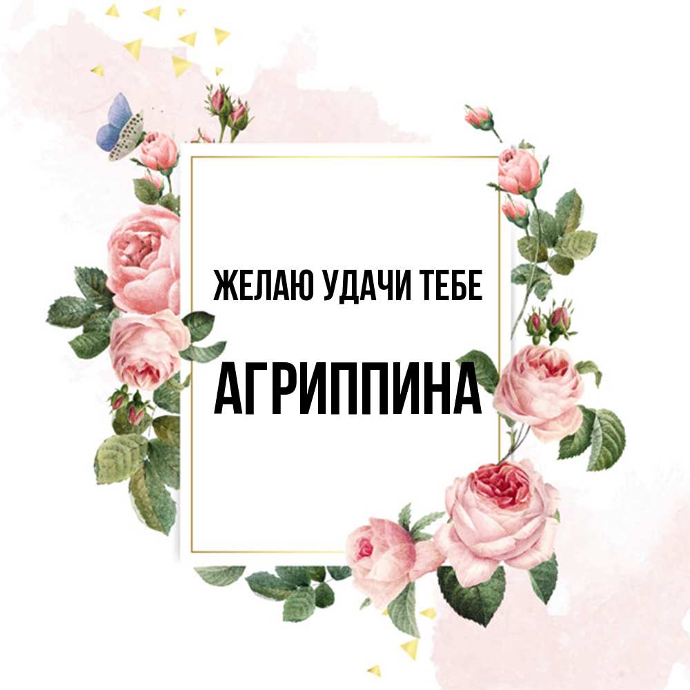 Открытка  с именем. Агриппина, Желаю удачи тебе  
