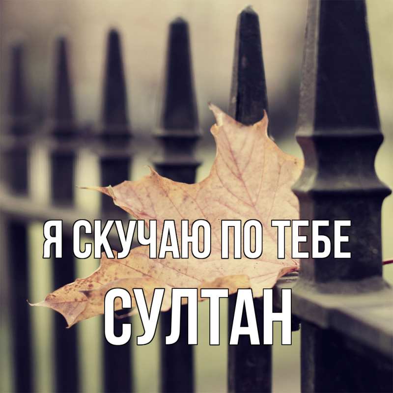 Открытка с именем, Султан, Я скучаю по тебе