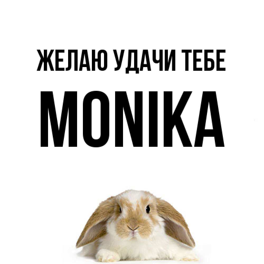 Открытка  с именем. Monika, Желаю удачи тебе  