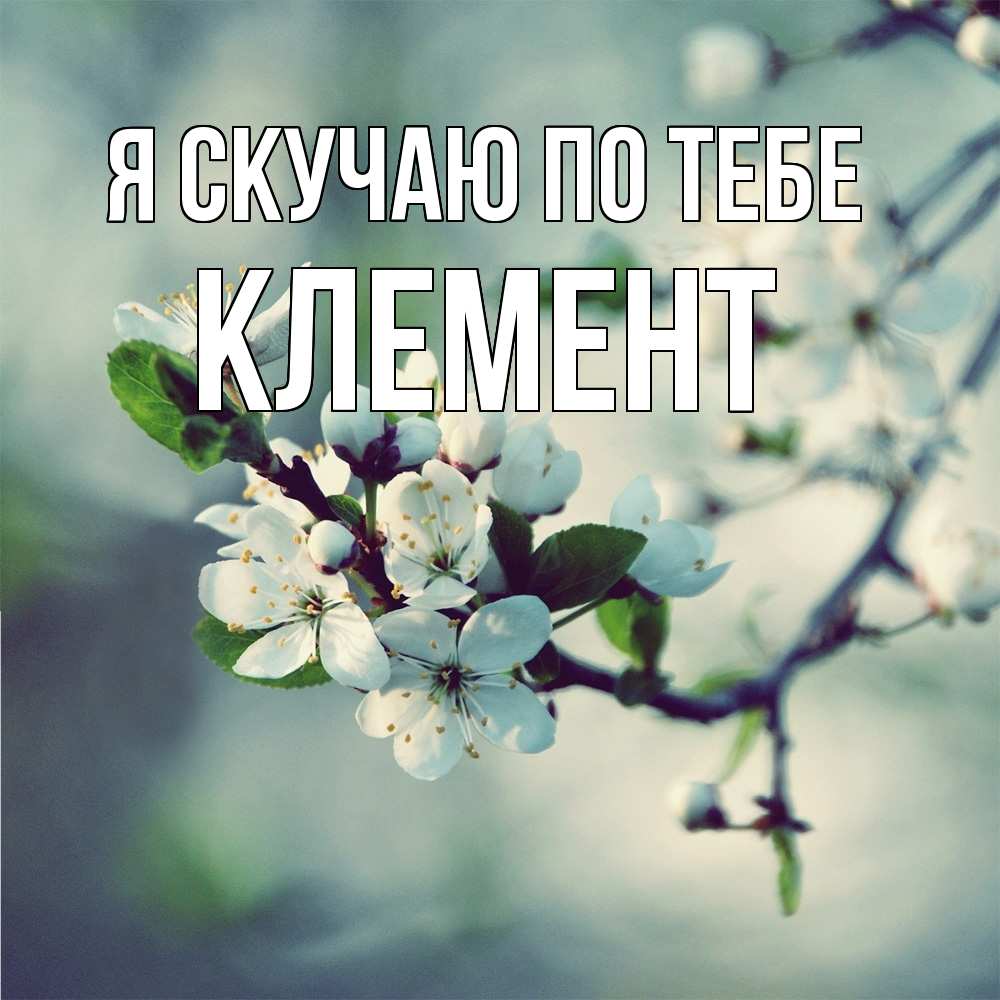 Открытка  с именем. Клемент, Я скучаю по тебе  