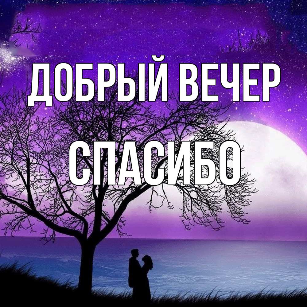 Открытка  с именем. СПАСИБО, Добрый вечер  