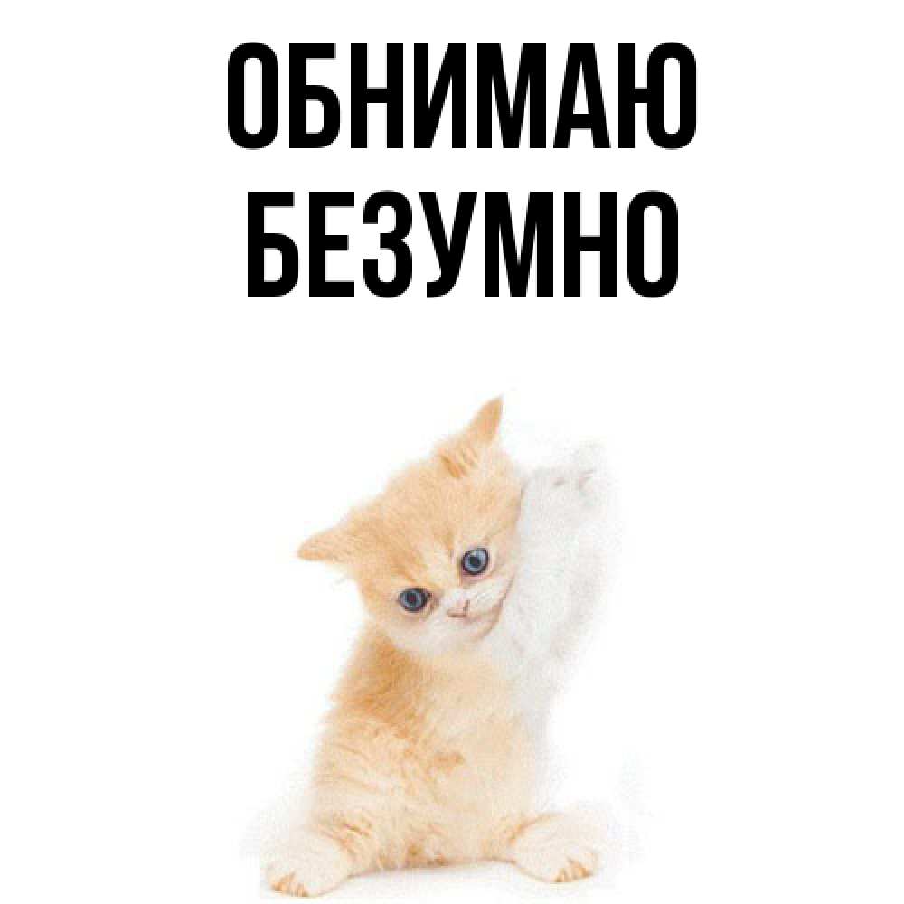 Открытка  с именем. безумно, Обнимаю  