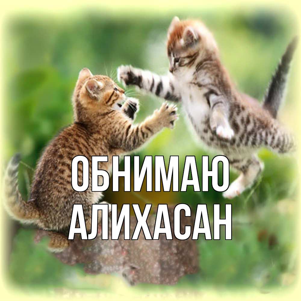 Открытка  с именем. АлиХасан, Обнимаю  