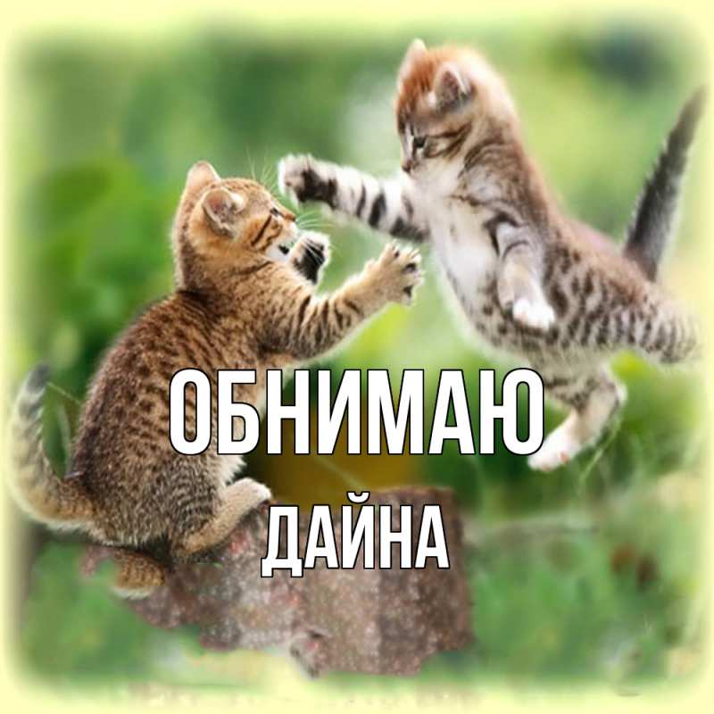 Открытка с именем, Дайна, Обнимаю