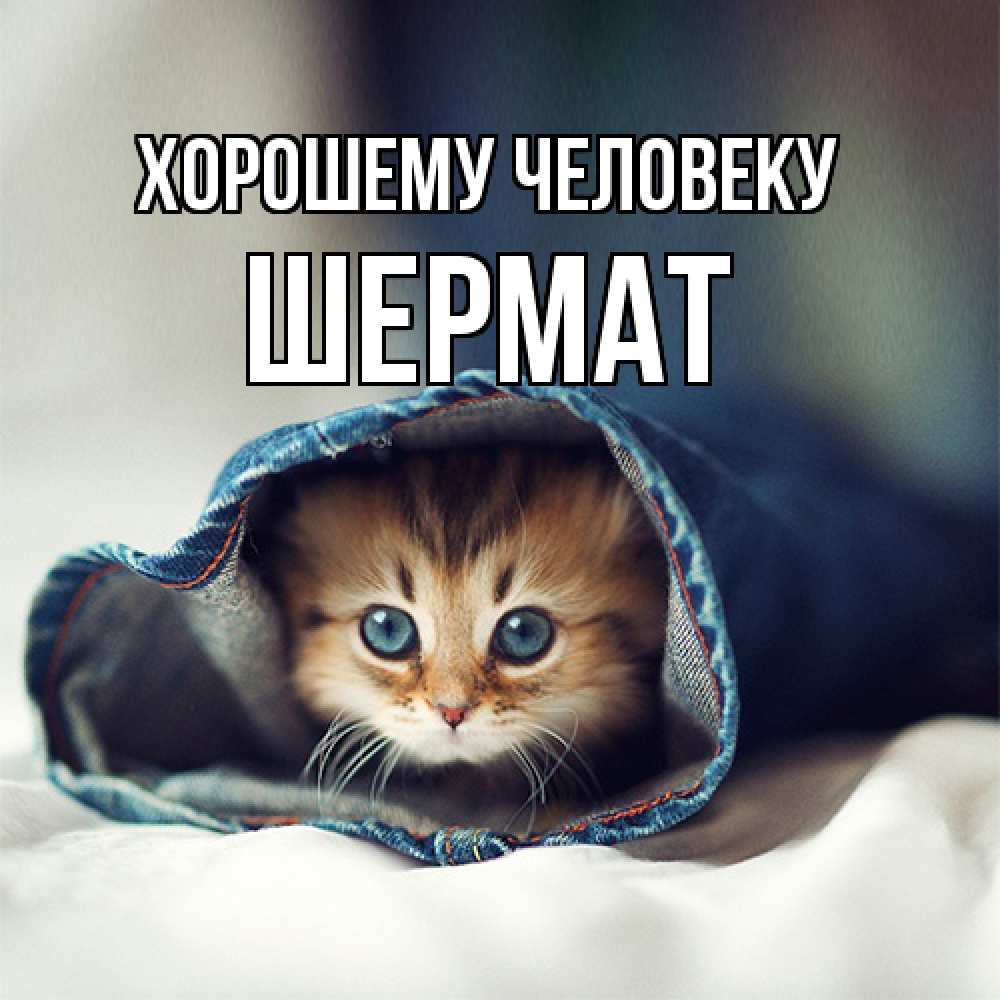 Открытка  с именем. Шермат, Хорошему человеку  
