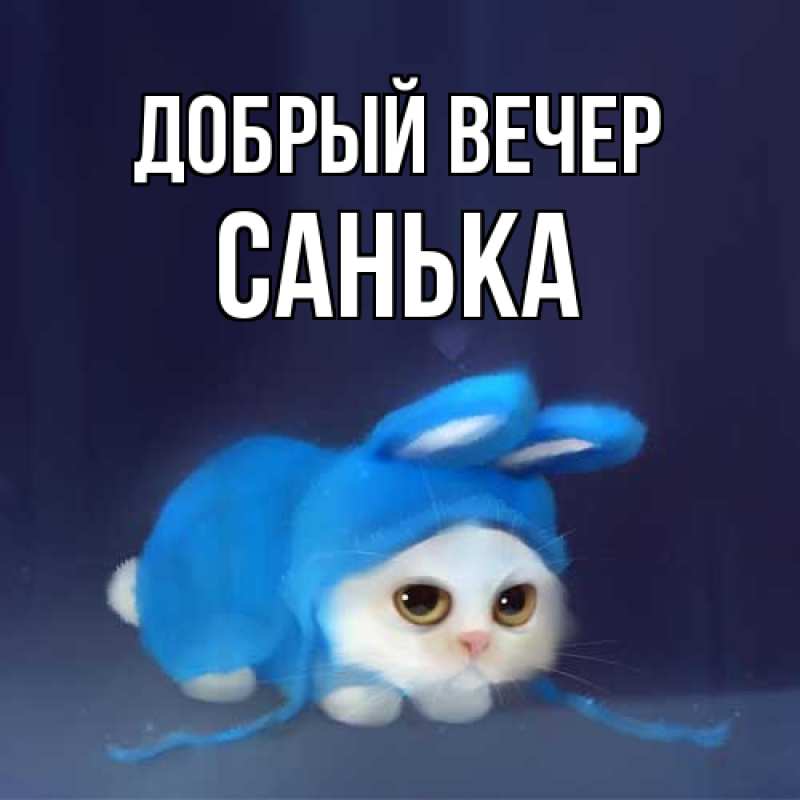 Открытка с именем, Санька, Добрый вечер