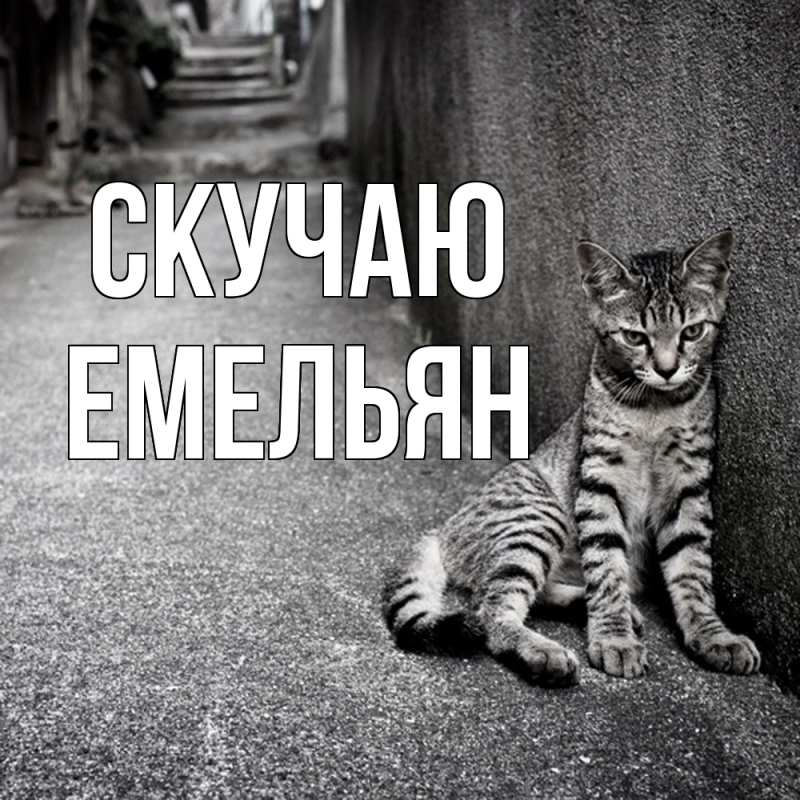 Открытка с именем, Емельян, Скучаю