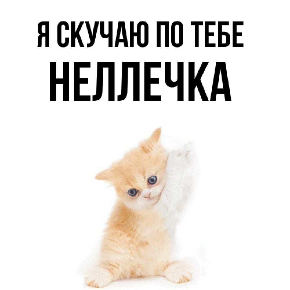 Открытка  с именем. Неллечка, Я скучаю по тебе  
