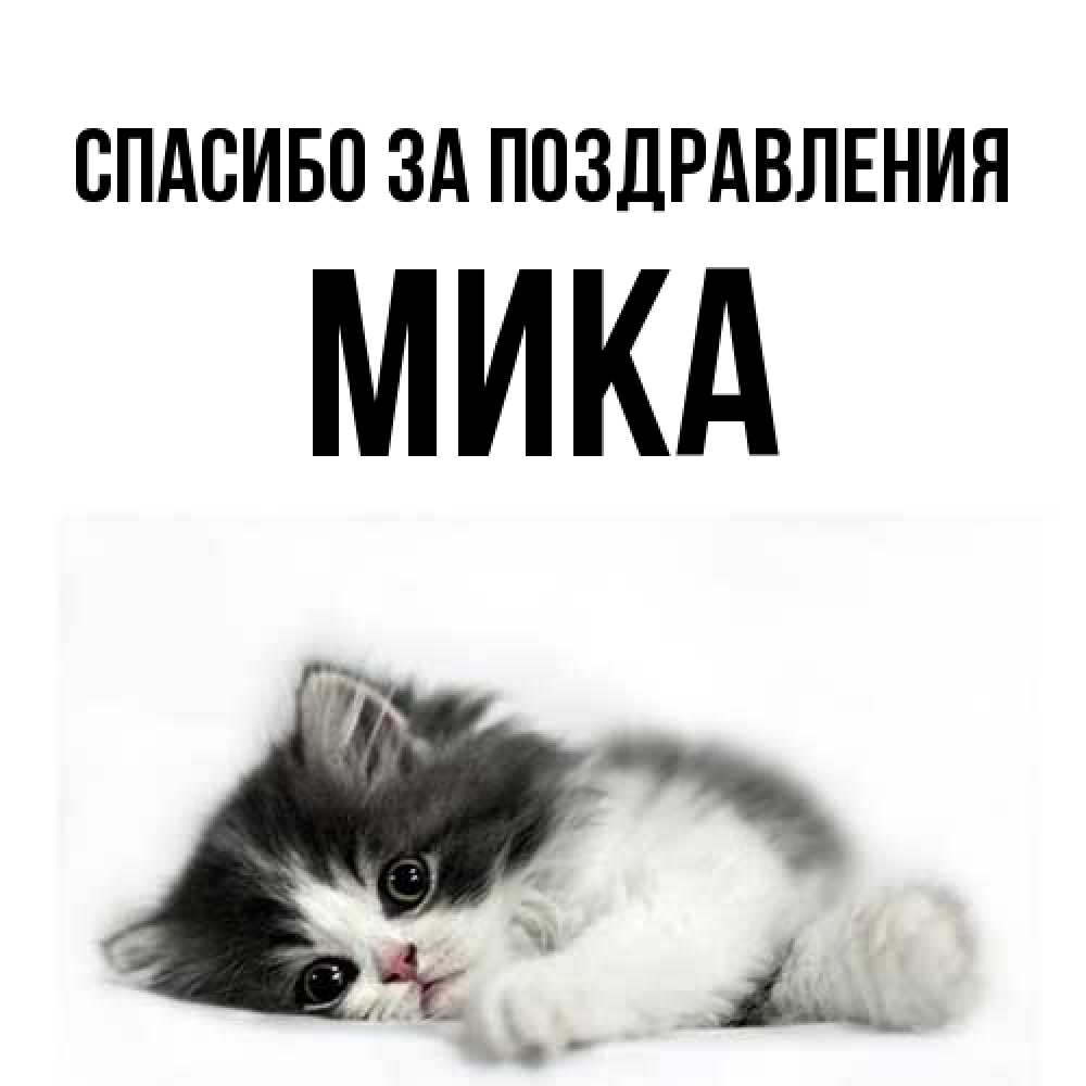 Открытка  с именем. мика, Спасибо за поздравления  