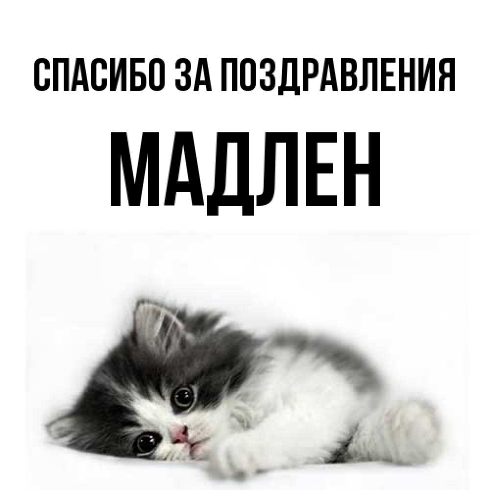 Открытка  с именем. Мадлен, Спасибо за поздравления  