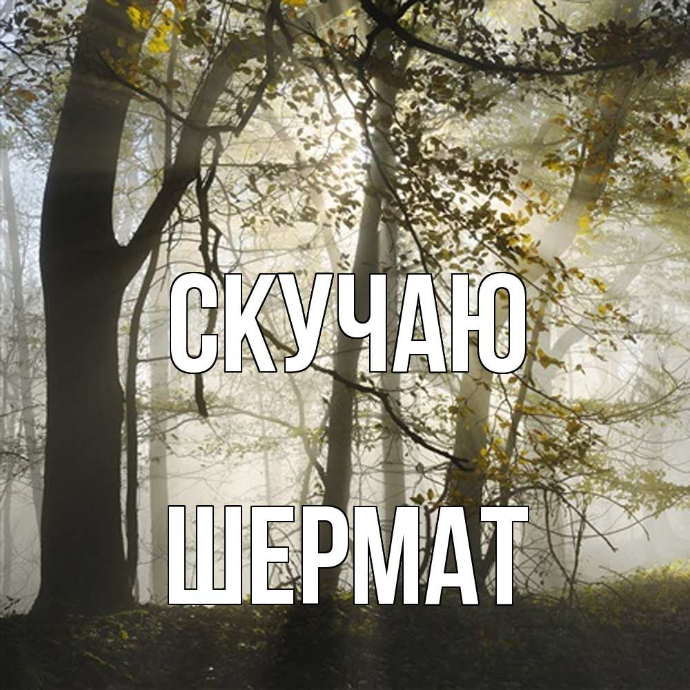 Открытка  с именем. Шермат, Скучаю  
