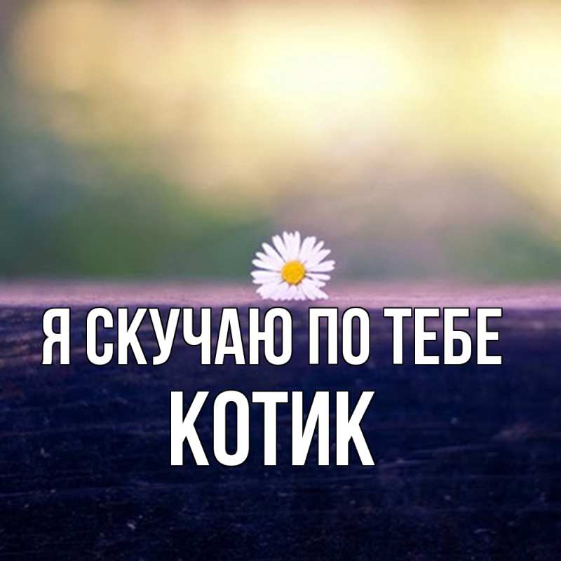 Открытка с именем, КОТИК, Я скучаю по тебе