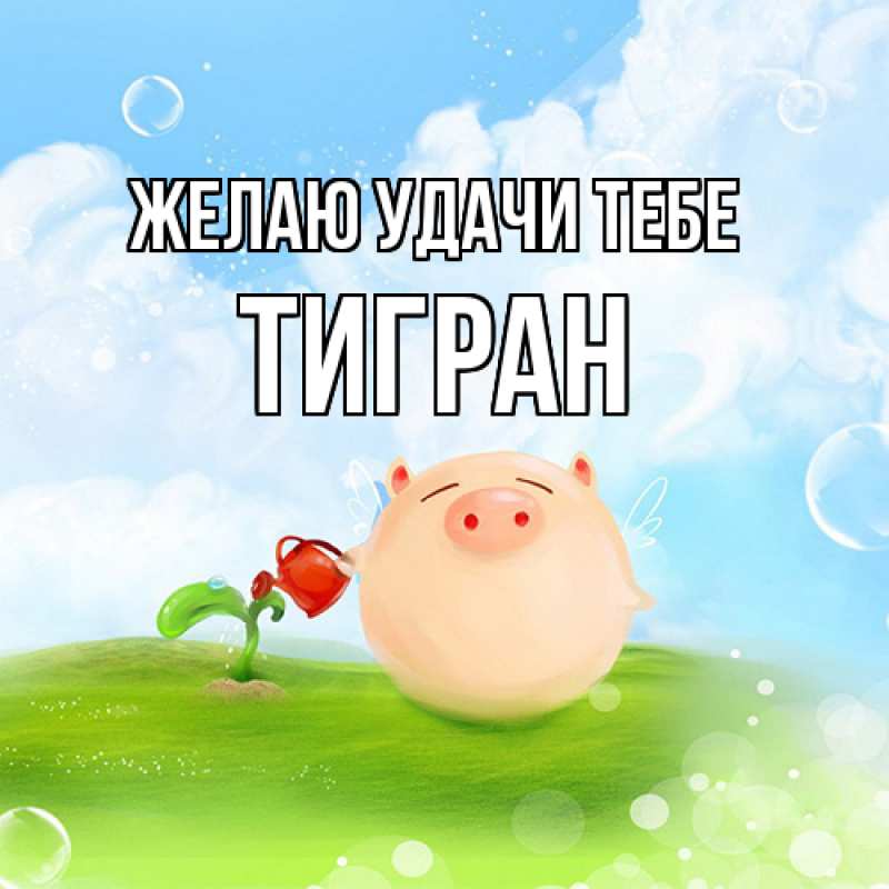 Открытка с именем, Тигран, Желаю удачи тебе