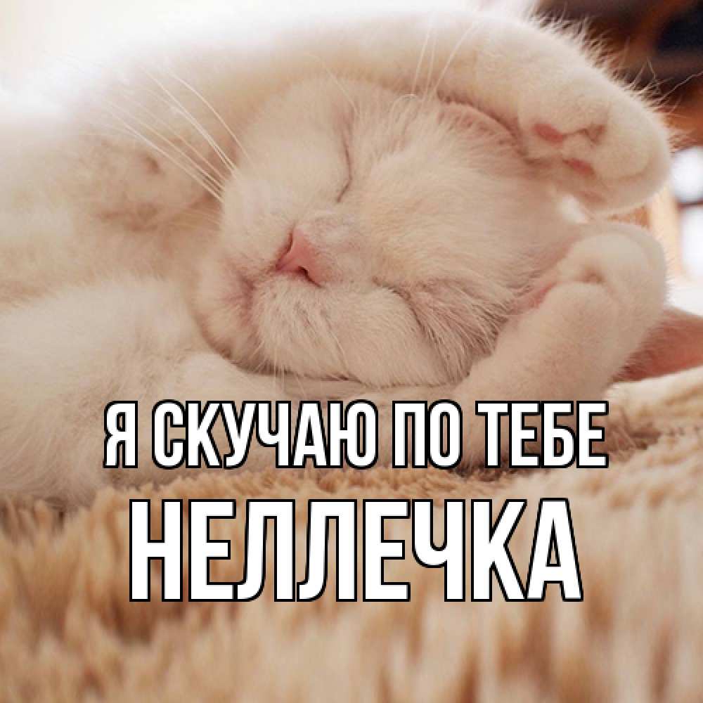 Открытка  с именем. Неллечка, Я скучаю по тебе  